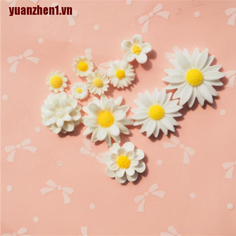 [YUANZHEN1] 11 Hoa Cúc Nhựa Resin Trang Trí Sổ Tay DIY