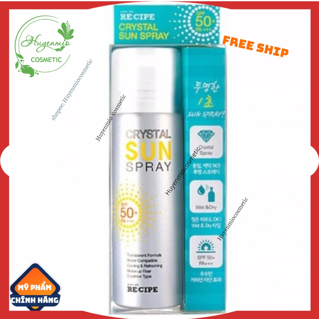 Xịt chống nắng Crystal Sun Spray SPF50+ PA+++ Hàn Quốc