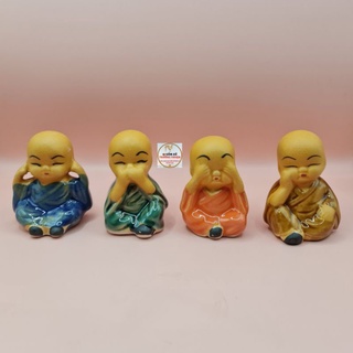 TƯỢNG TỨ KHÔNG [KHÔNG NGHE - KHÔNG NÓI - KHÔNG NHÌN - KHÔNG THẤY] - GỐM BÁT TRÀNG