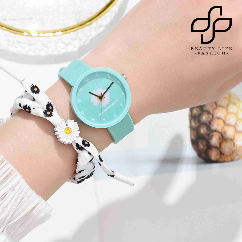 BEA™ XR4370 Women Marguerite Silicone Analog Quartz Watch with Bracelet