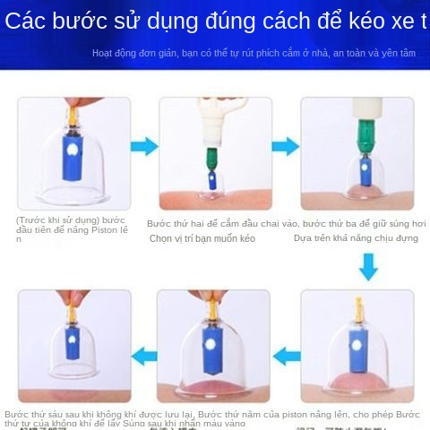 Viện nghiên cứu y tế Trung Quốc Bộ dụng cụ giác hơi chân không chính hãng dành cho gia đình, bình hút khí thải,