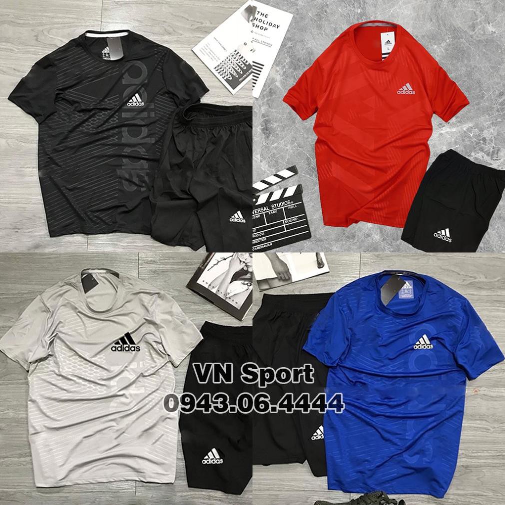 [Mã FAMAYMA2 giảm 10K đơn 50K] BỘ QUẦN ÁO THỂ THAO NAM ADIDAS 3D Vân Nổi, BỘ THỂ THAO NAM ADIDAS 2021  ཾ