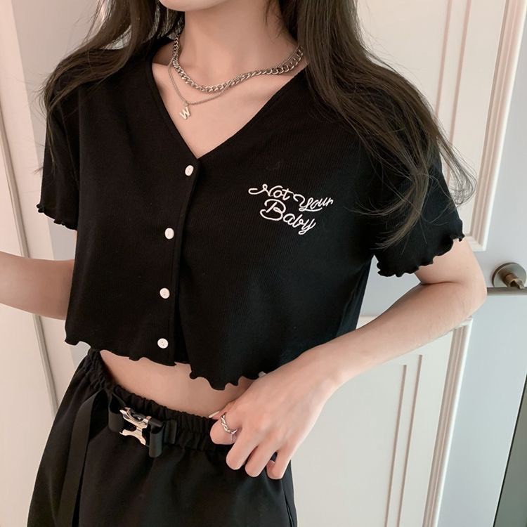 Áo croptop tay ngắn form rộng BABY ulzzang (ẢNH THẬT)