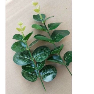 Cành lá táo 1 nhánh điểm hoa sáp, hoa lụa ,hoa nhũ