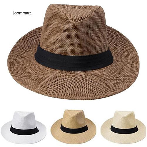 Mũ cói đi biển phối dây ruy băng thời trang cho nam nữ | BigBuy360 - bigbuy360.vn