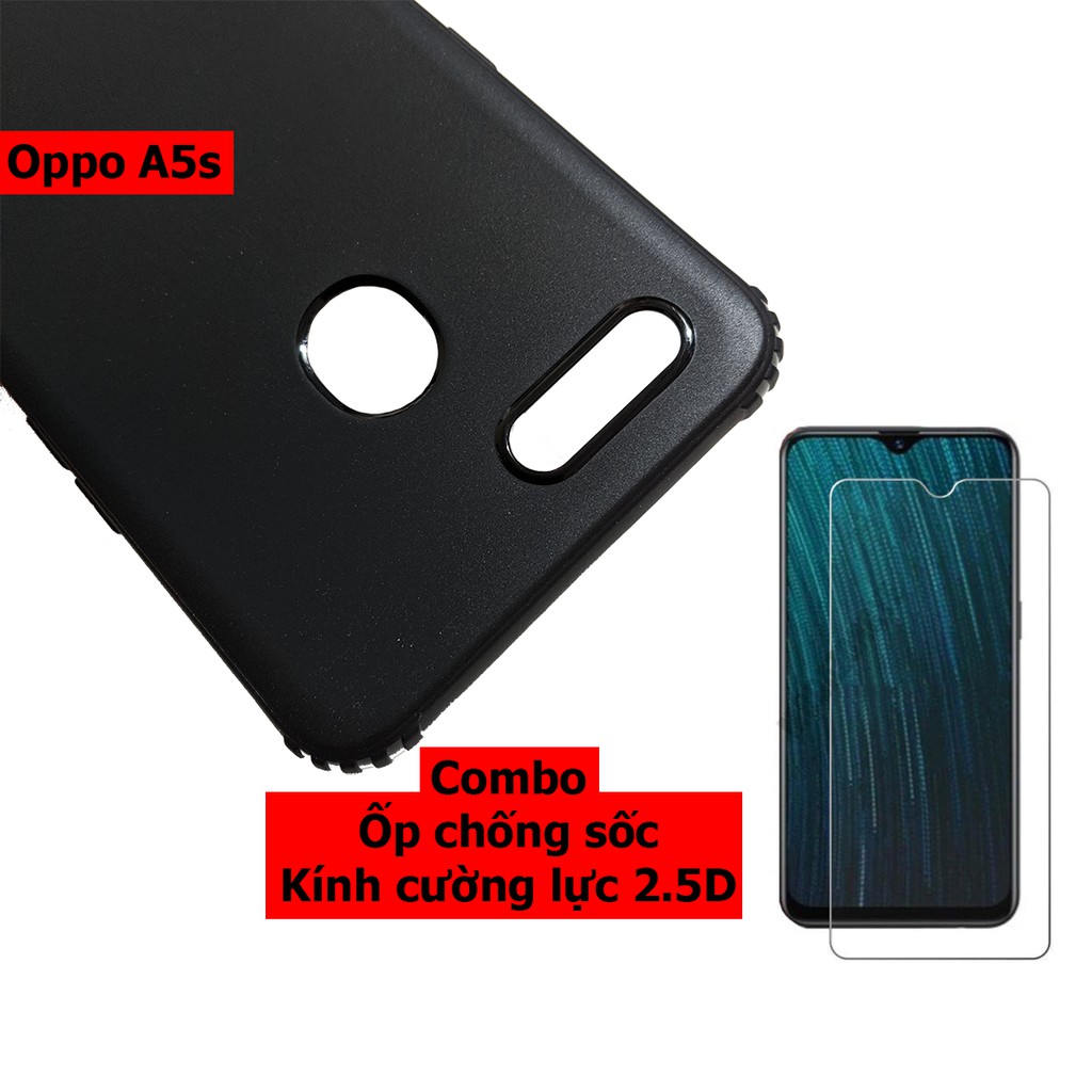 Bộ ốp lưng chống sốc kính cường lực Oppo A5s