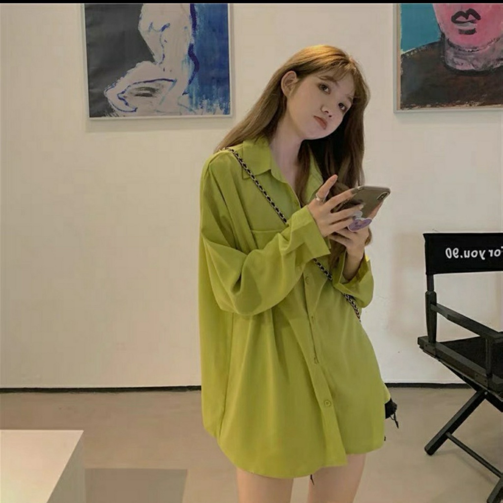 Áo Sơ Mi Lụa Trượt Ulzang Bảng Màu Hot | BigBuy360 - bigbuy360.vn