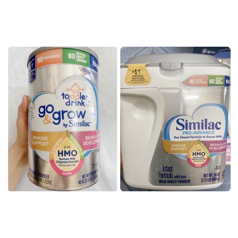{Date 3/2023}Sữa Bột Similac Go&Grow Toddler Drink Cho Bé Từ 12-36 tháng -1.13kg Mỹ và Sữa Similac Advance Pro 964g