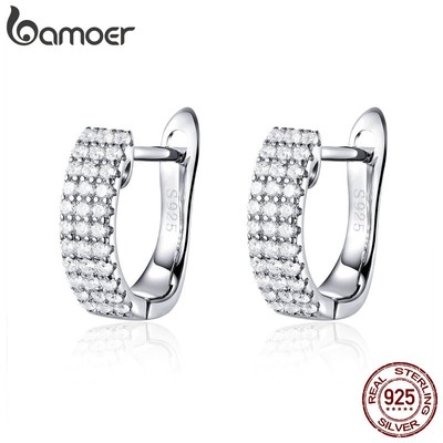 Bamoer Bông Tai bạc 925 Đính Đá zircon