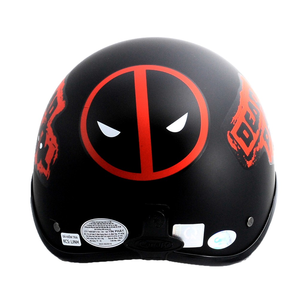 [CHÍNH HÃNG] Mũ Bảo Hiểm Nữa Đầu Canary Hoa Văn DeadPool (Vòng đầu từ 54 - 58cm)