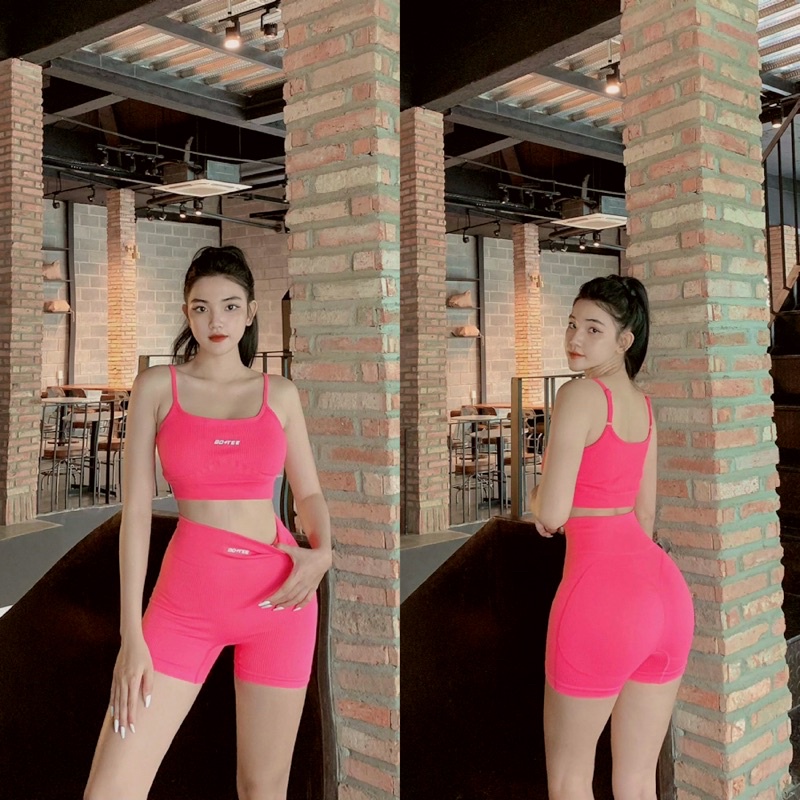 Bộ tập gym Botee , áo bra 2 dây quần đùi S20