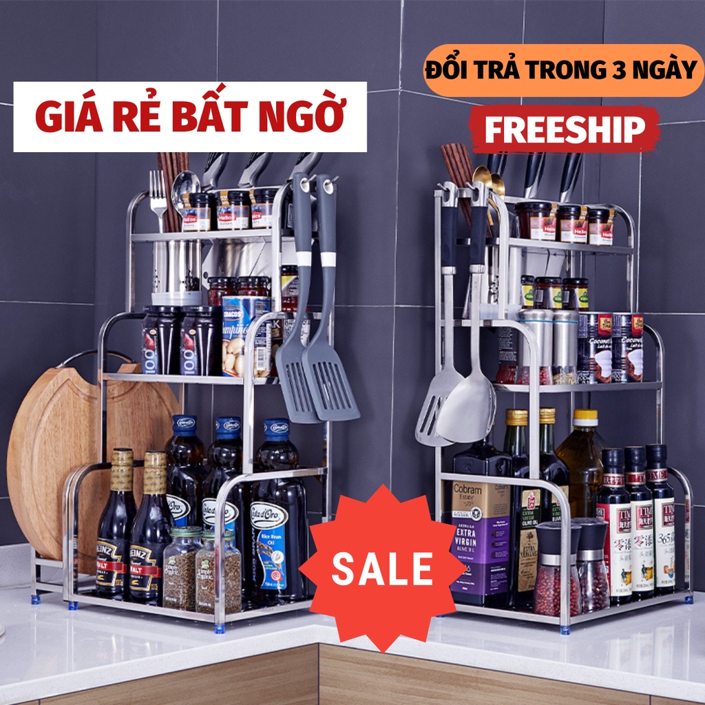 Kệ Đựng Gia Vị Kệ Gia Vị Tiện Ích Khung Chịu Lực Cao Chất Liệu Inox Chống Han Rỉ NOBITA OFFICIAL