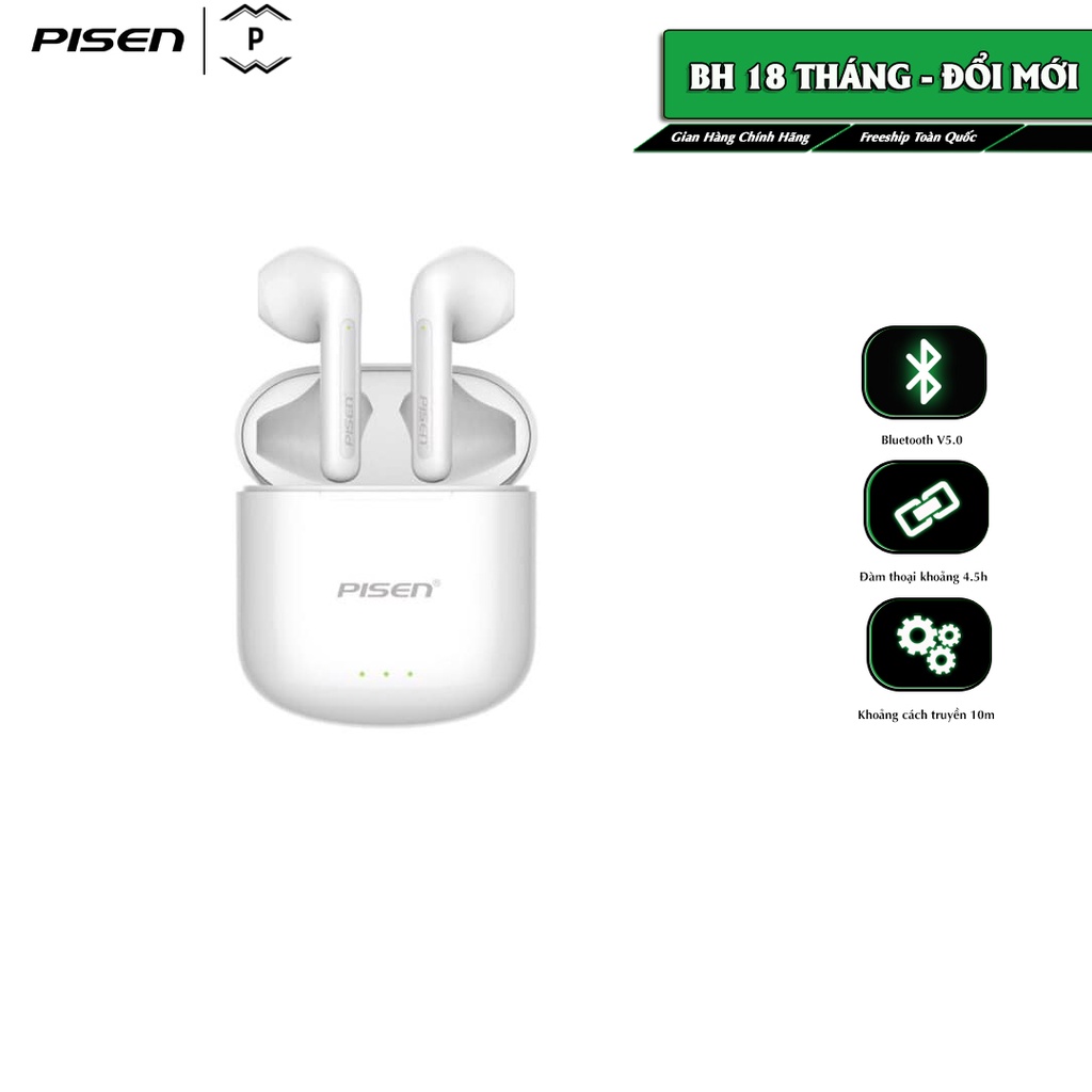 Tai nghe không dây PISEN True Wireless T-buds3, bảo hành 18 tháng - Hàng chính hãng