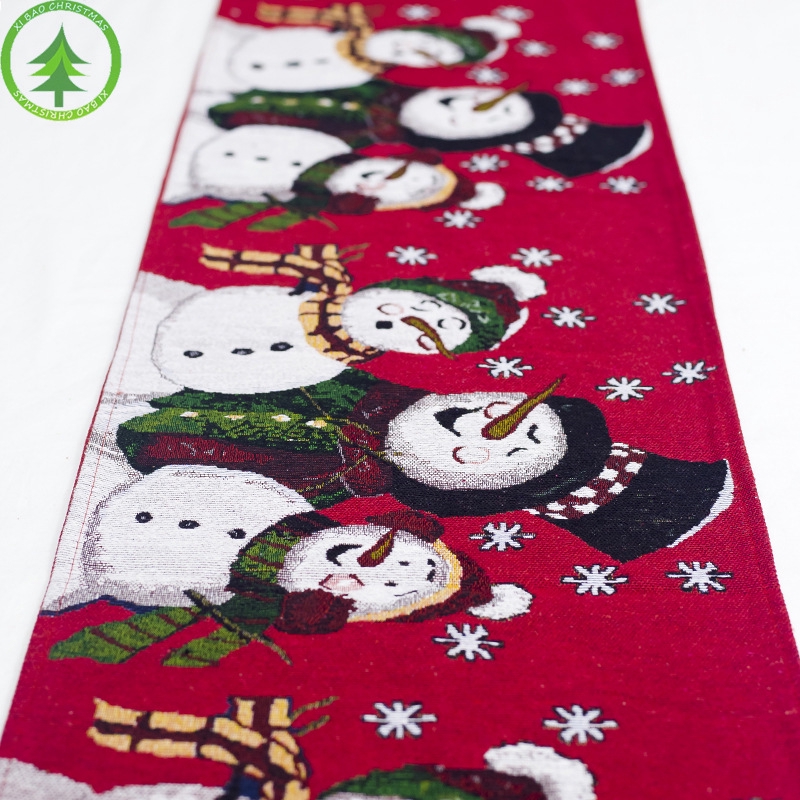 Khăn cotton linen trải dọc bàn cà phê phong cách châu Âu cờ giáng sinh