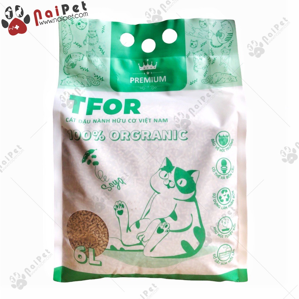 Cát Vệ Sinh Cát Đậu Nành Cho Thú Cưng TFOR Special Túi 6 Lít
