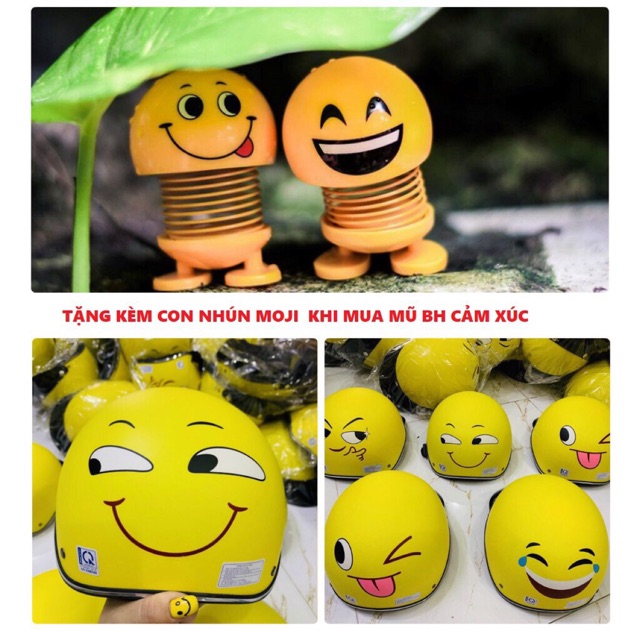 Combo 10 nón Mũ bảo hiểm icon cảm xúc ngộ nghĩnh tặng kèm emoji cute