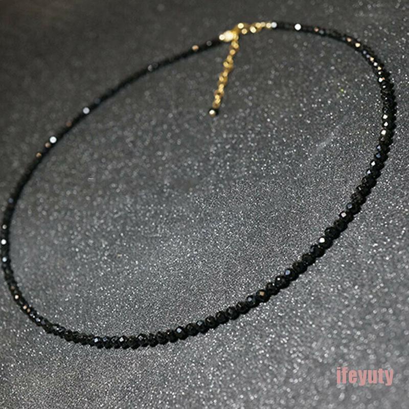 Vòng cổ choker đính đá pha lê đen quyến rũ cho nữ