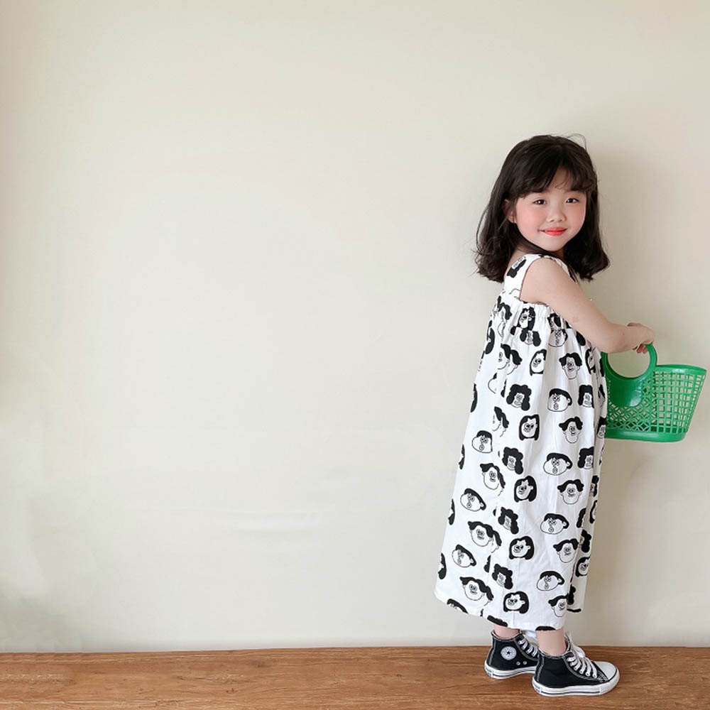 Áo liền quần BEAR LEADER AM1232 ống rộng họa tiết hoạt hình thời trang hè xinh xắn năm 2022 cho bé gái 3-7 tuổi