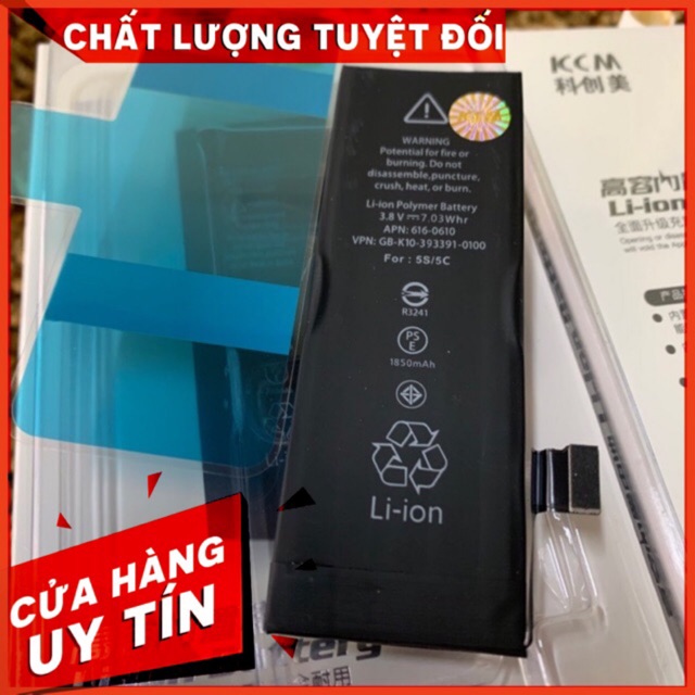 Pin KCM dung lượng cao chuẩn của hãng dành cho iphone 5/5s/6/6p/6s/6sp/7/7p/8/8p