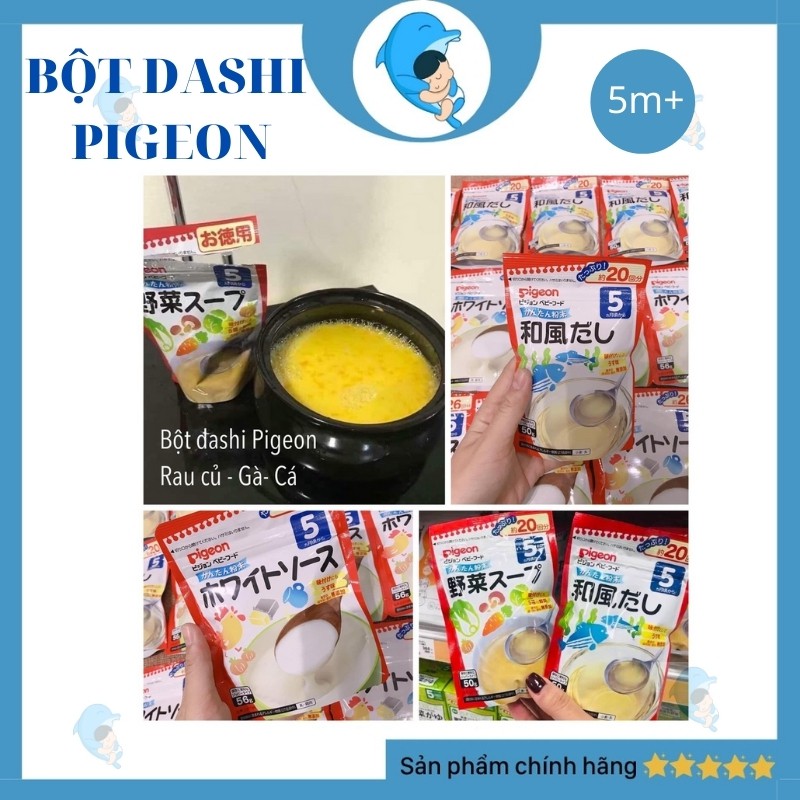 Bột Dashi Pigeon 50g Chính Hãng Nhật Không Chất Bảo Quản An Toàn Cho Bé 5m+