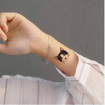 Hình xăm dán tatoo mèo meomeo