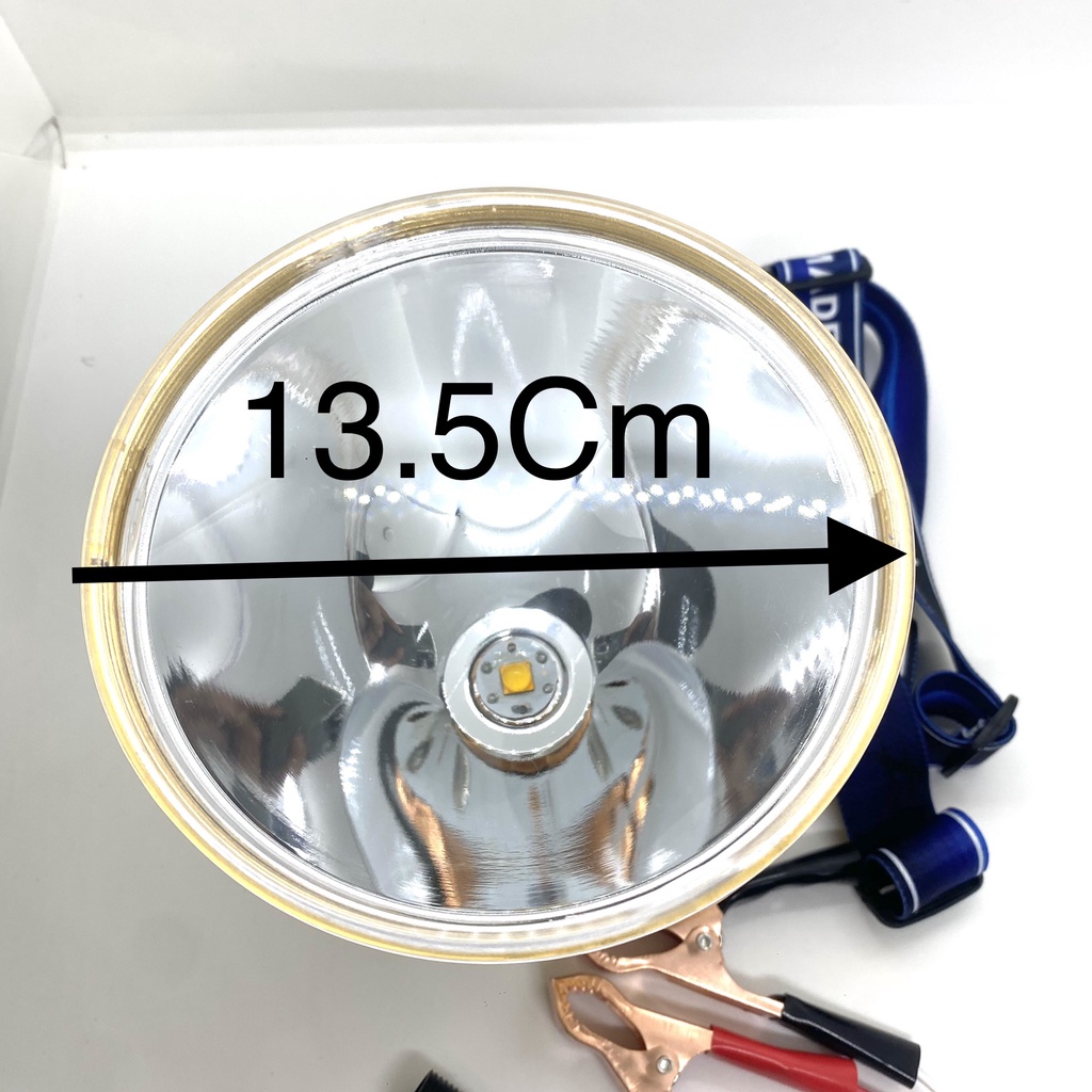 Đèn pin đội đầu siêu sáng đèn kẹp bình ác quy 12V TC 898 led P90 chóa 13.5cm
