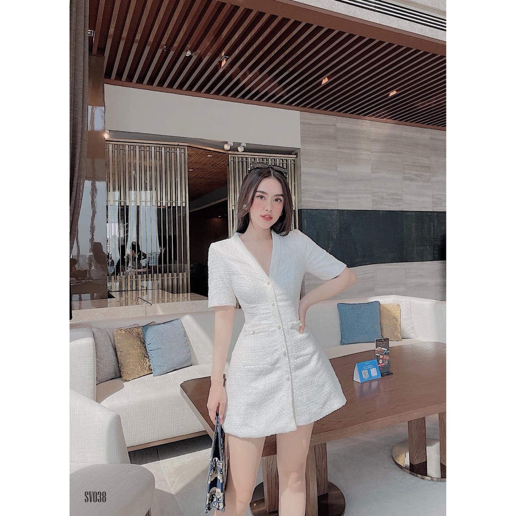 [Mã FATHANG5 giảm 10K đơn 50K] (50-90kg) ĐẦM CỔ V CÚC NGỌC 2 MÀU ĐỎ + TRẮNG, FORM SANH CHẢNH CHO NÀNG MÙA LỄ HỘI | BigBuy360 - bigbuy360.vn