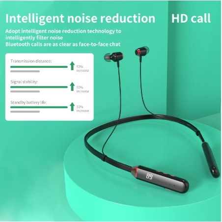 [Còn hàng] Nghe nhạc lâu 10 giờ Tai nghe Bluetooth không dây đeo cổ có pin dung lượng lớn Tai nghe thể thao