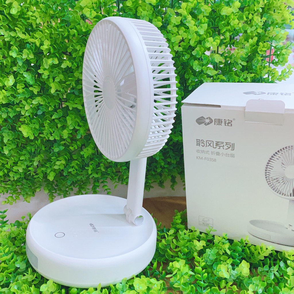 QUẠT TÍCH ĐIỆN KM-F0358 CÓ ĐÈN GẤP GỌN TIỆN LỢI | BigBuy360 - bigbuy360.vn