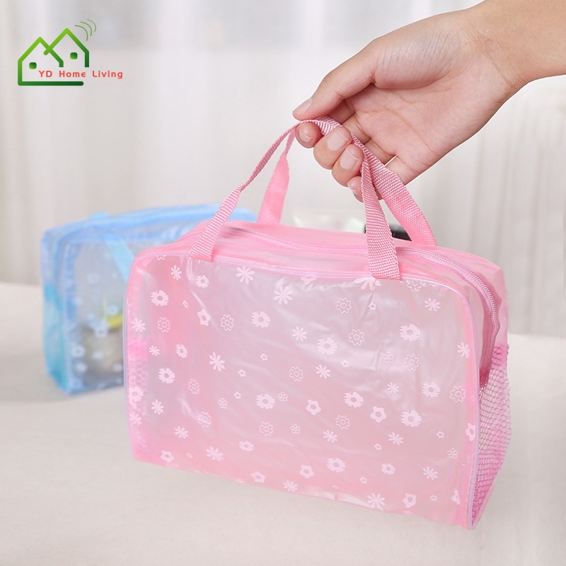 Túi đựng mỹ phẩm du lịch bằng nhựa PVC trong suốt 5 màu sắc tùy chọn
