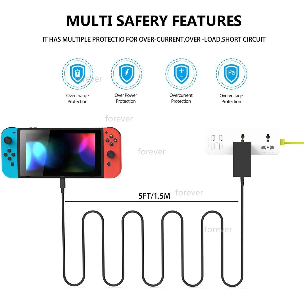 Bộ sạc nhanh 15v/ 2.6a dành cho Nintendo Switch