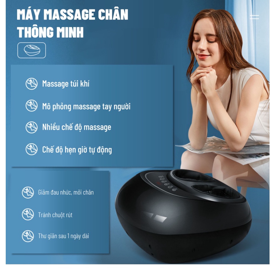Máy massage chân Vispo chính hãng, Massage 360 độ kết hợp với túi khí, sưởi ấm bấm huyệt lòng bàn chân