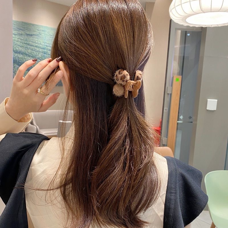 Kẹp Tóc Đuôi Ngựa In Họa Tiết Da Báo / Quả Cherry Nhỏ Xinh
