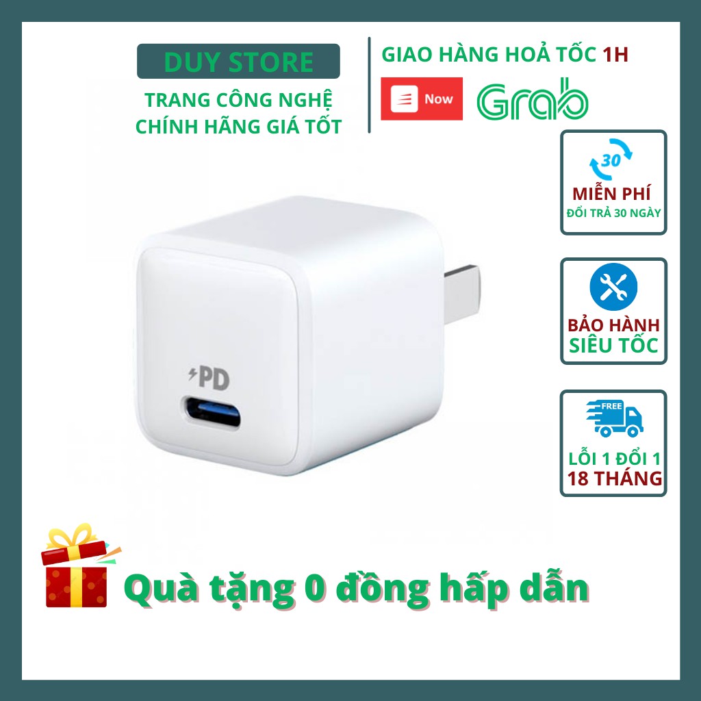 Củ sạc Anker 20w A2634 PowerPort III Nano 1 cổng USB-C công nghệ PD sạc nhanh IPAD IPhone 11 12