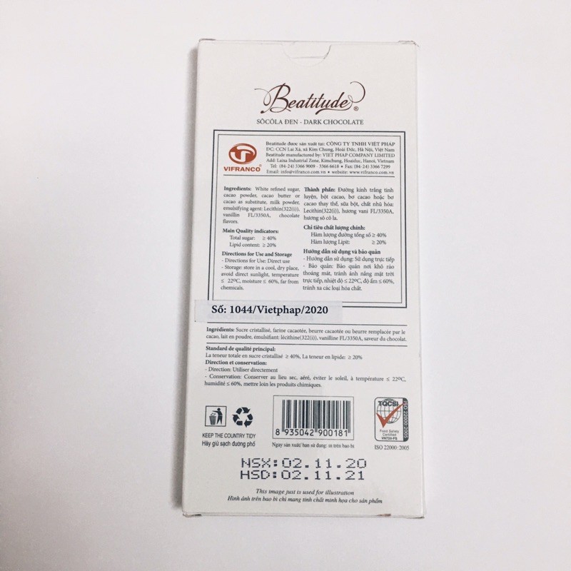 Socola Đen Beatitude phong cảnh Việt Nam Thanh 100g