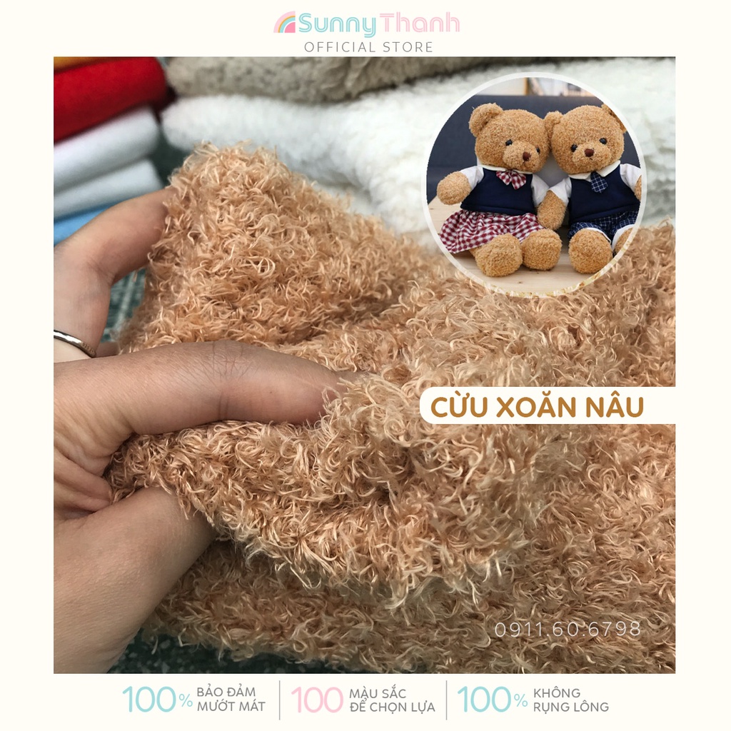 1mx1m6 CỪU mềm mịn - Vải lông cừu sale hạt mịn hồng trắng kem 1m xanh da trời pastel SunnyThanh