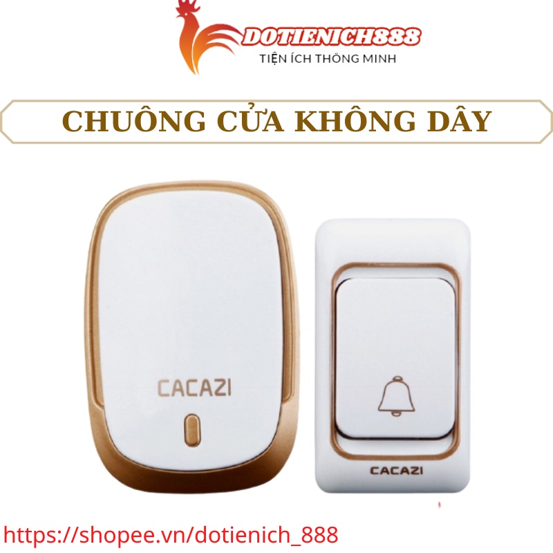 Chuông cửa không dây CaCaZi điều khiển từ xa khoảng cách 300m chống nước cao cấp