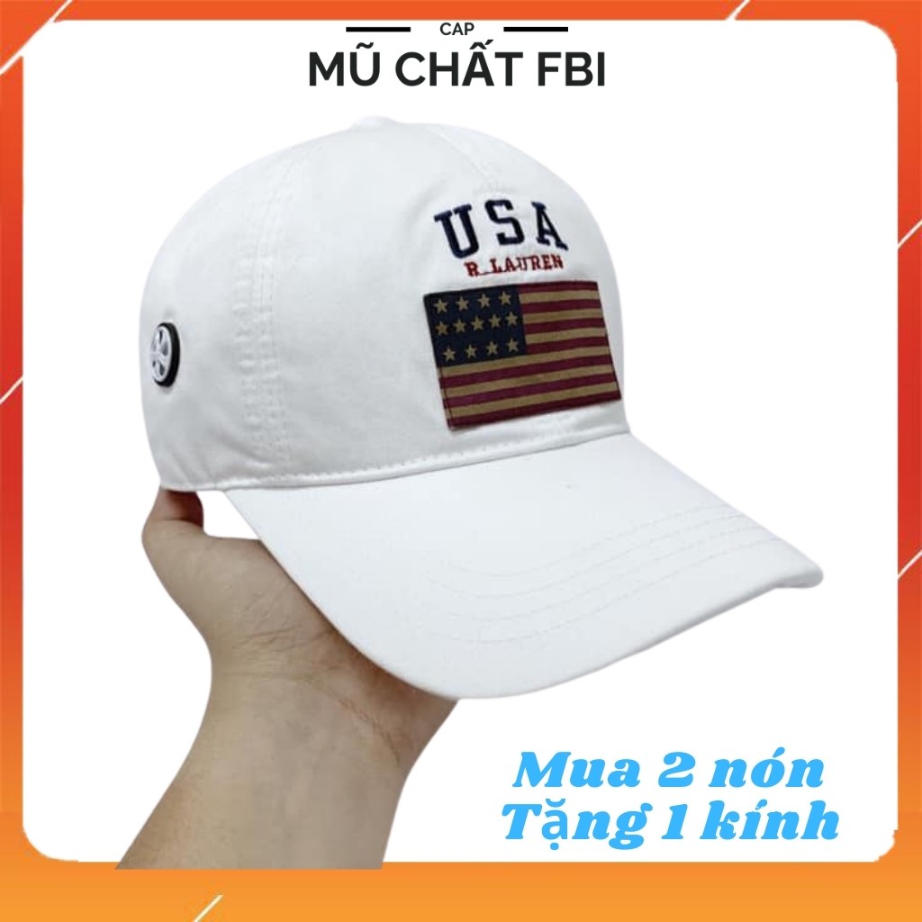 Nón Kết Nam USA VNXK Nam Nữ Logo Thêu Nổi Mềm Mịn Thoáng Mát Cực Đẹp,Thấm Hút Mồ Hôi ( Mua 2 Nón Tặng 1 Kính)