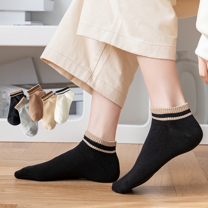 Vớ Cổ Ngắn Màu Sắc Đơn Giản Phù Hợp Cho Cả Nam Và Nữ Phong Cách Nhật Bản