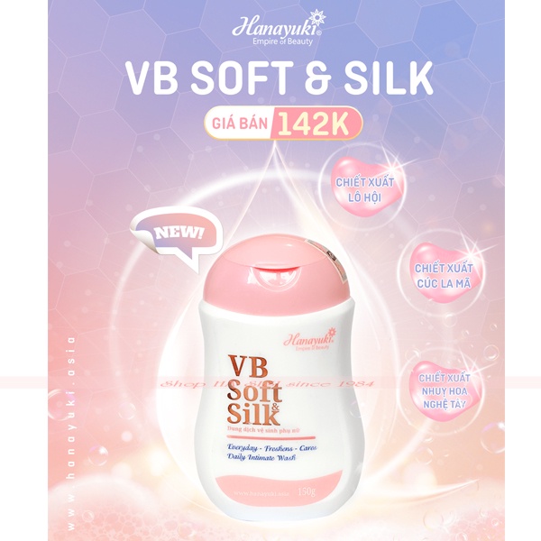 Dung Dịch Vệ Sinh Phụ Nữ  HANAYUKI - VB Soft &amp; Silk 150g  (Hồng)