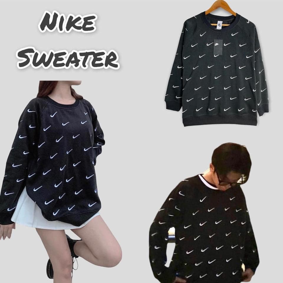 [ĐỘC QUYỀN] Áo Sweater Dài Tay Nỉ Bông Nike Logo Thêu Hot Trend - Vải tốt
