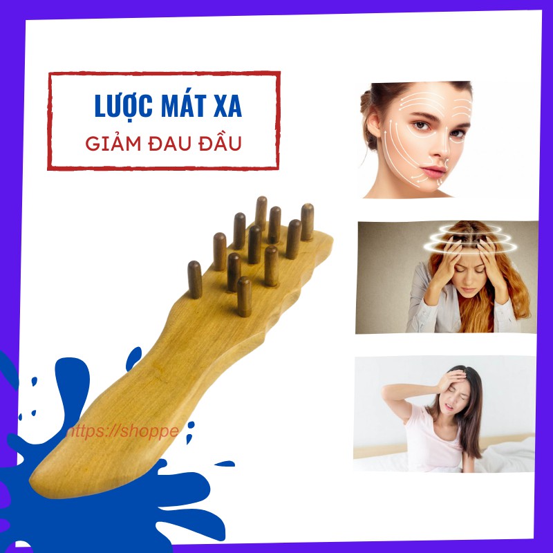 Dụng cụ mát xa đầu - Lược Gỗ