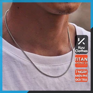 Vòng Cổ Titan Basic Trơn Kuu Clothes Màu Bạc Cao Cấp  - Vòng Cổ Nam Nữ Cá Tính Chất Liệu Thép Không Gỉ