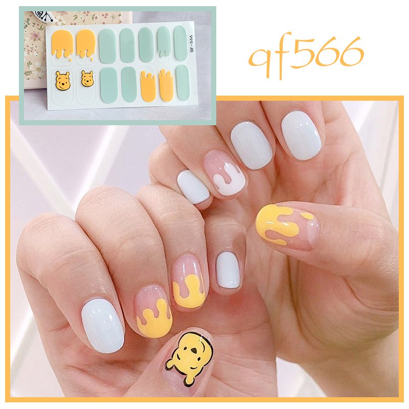 Set 14 sticker dán móng tay 3D không thấm nước thời trang