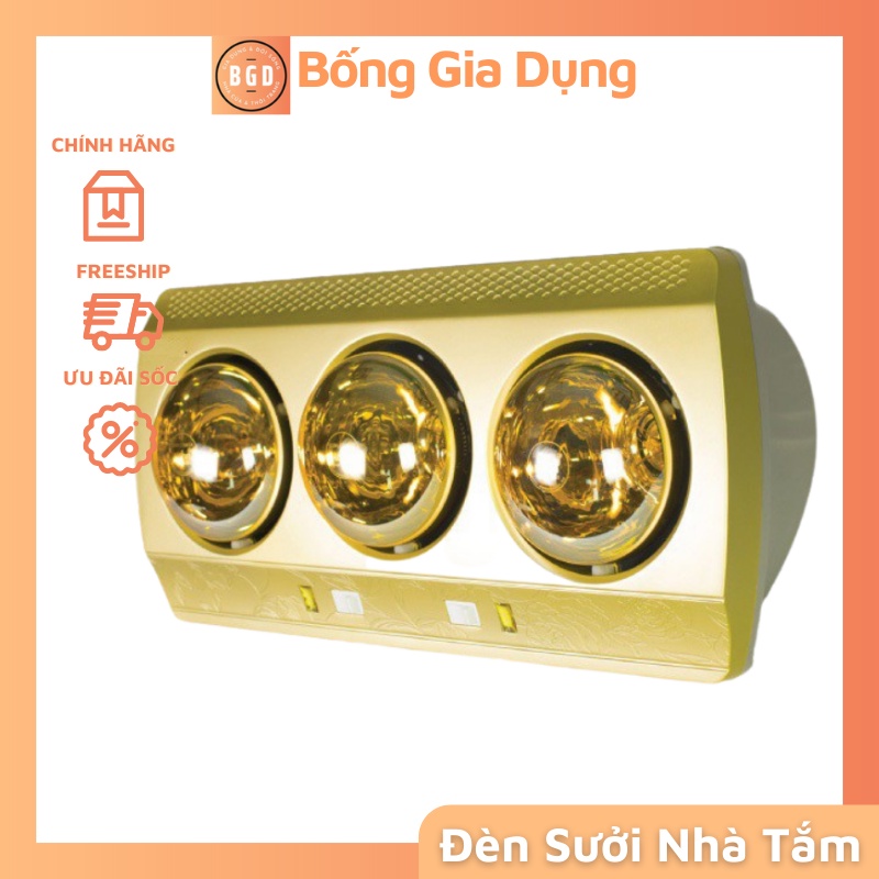 Đèn Sưởi Nhà Tắm 2 - 3 Bóng Sưởi Chống Lóa Chống Nước Chống Bỏng Da Công Nghệ Đức