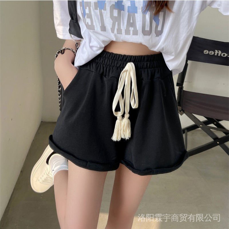 Quần Short Lưng Thun Dáng Rộng Phong Cách Hàn Quốc Dễ Phối Đồ Thời Trang Cho Nữ J5XM