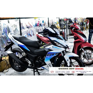 Tem trùm winner 150 xanh trắng, độ team decal xe dán phủ dàn áo đẹp