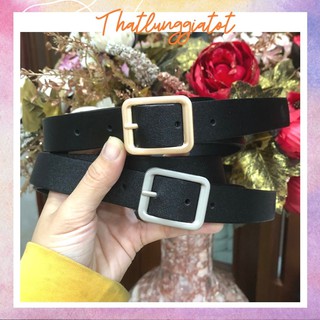 Thắt lưng da nữ Ulzzang chữ nhật 2.3cm (hỗ trợ bấm, cắt dây nịt) TL066 - Thắt Lưng Giá Tốt