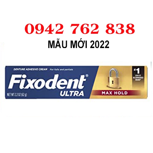 Keo dán răng Fixodent Ultra max hold 62g
