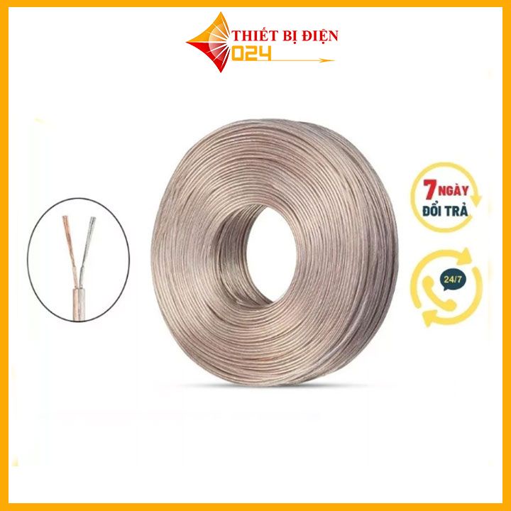 Dây điện đôi trong suốt làm led Neon 0.25mm dài , 10m, 20m, 50m